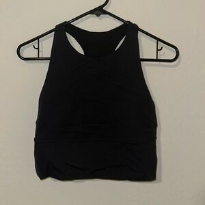 Lululemon Black Crop Tank - Built in bra